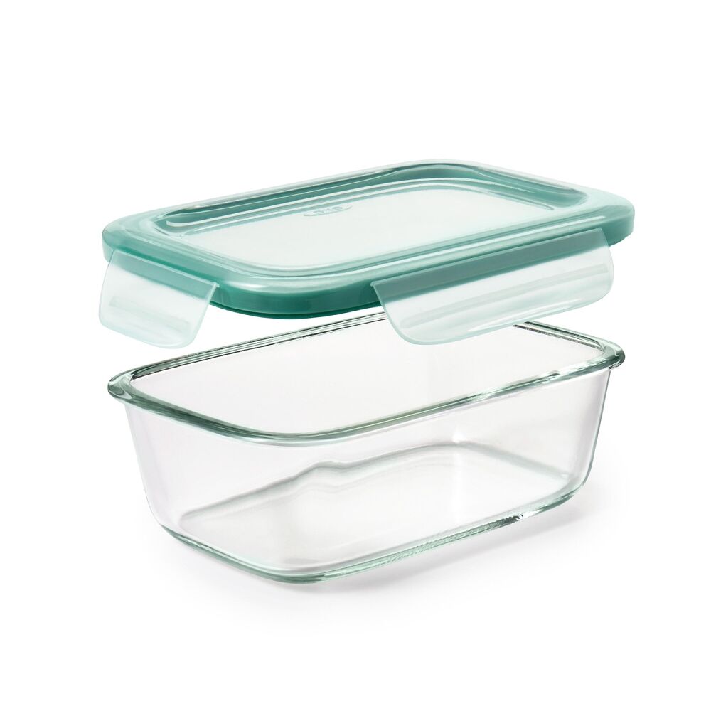 Smart Seal 3.5 Cup Glass Rectangle Container - Teal X1