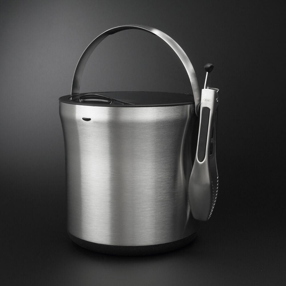 Steel Ice Bucket & Tong Set C8