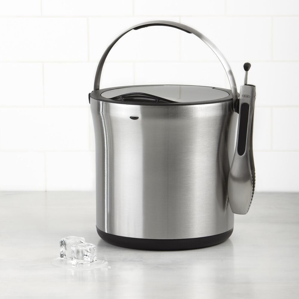 Steel Ice Bucket & Tong Set C8