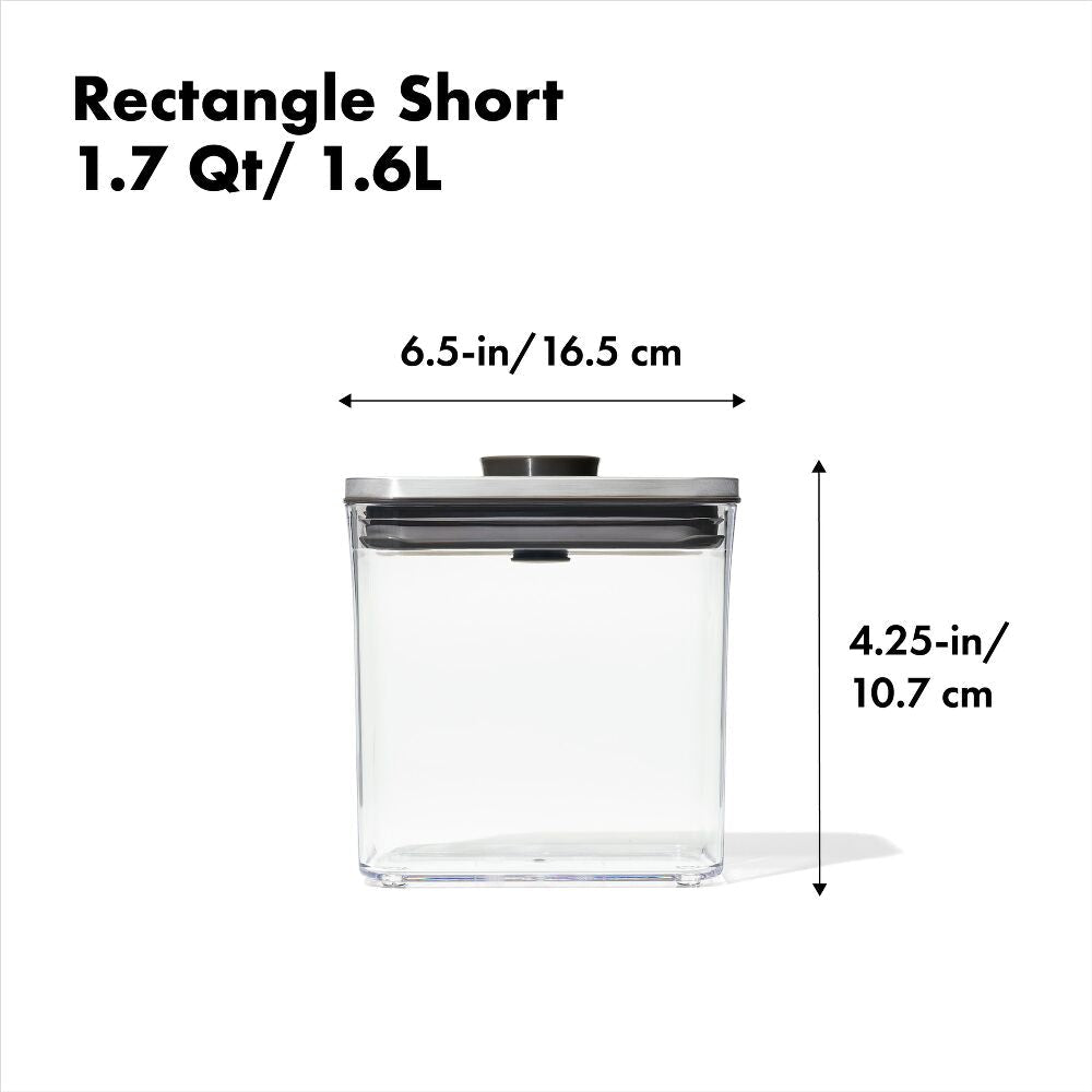 POP Container - Rectangle Short (1.7 Qt/1.6 L) - Matte Black G5