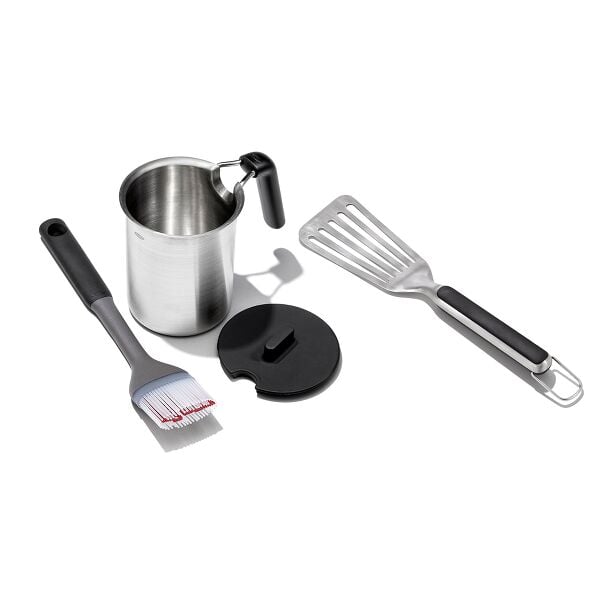 Grilling Basting Pot and Brush Set & Grilling Precision Turner Bundle Y1