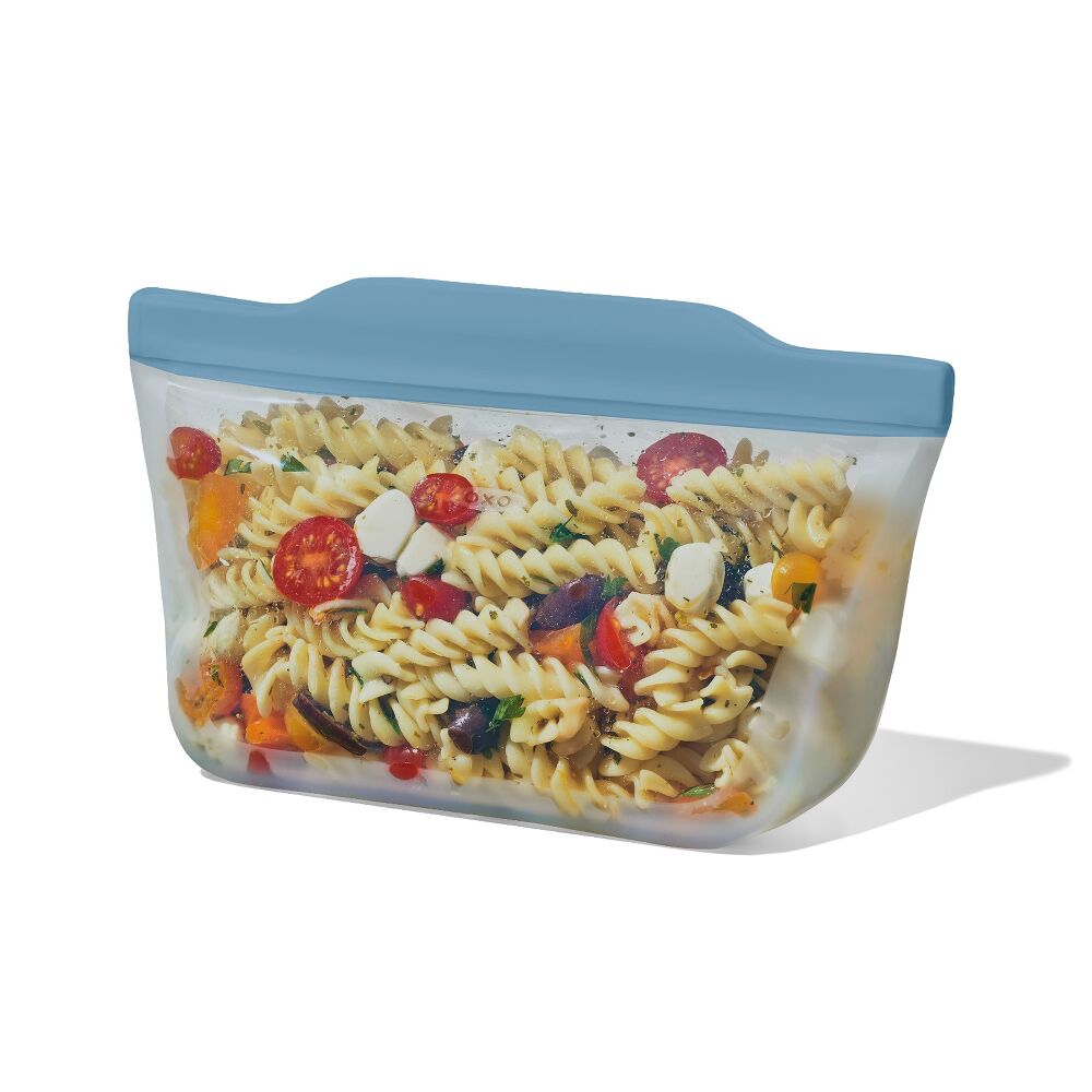 Silicone Reusable Bag Stand-Up Quart (32 oz) - Ocean Blue B0