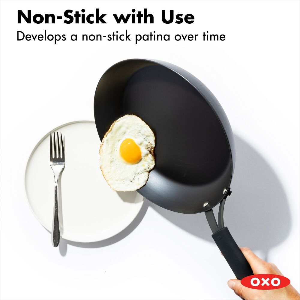 Carbon Steel Obsidian Series 8-Inch Frypan with Silicone Sleeve F6