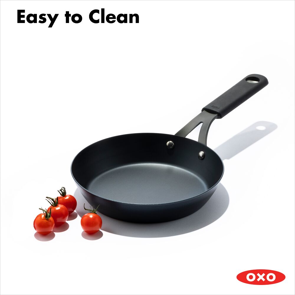 Carbon Steel Obsidian Series 8-Inch Frypan with Silicone Sleeve F6