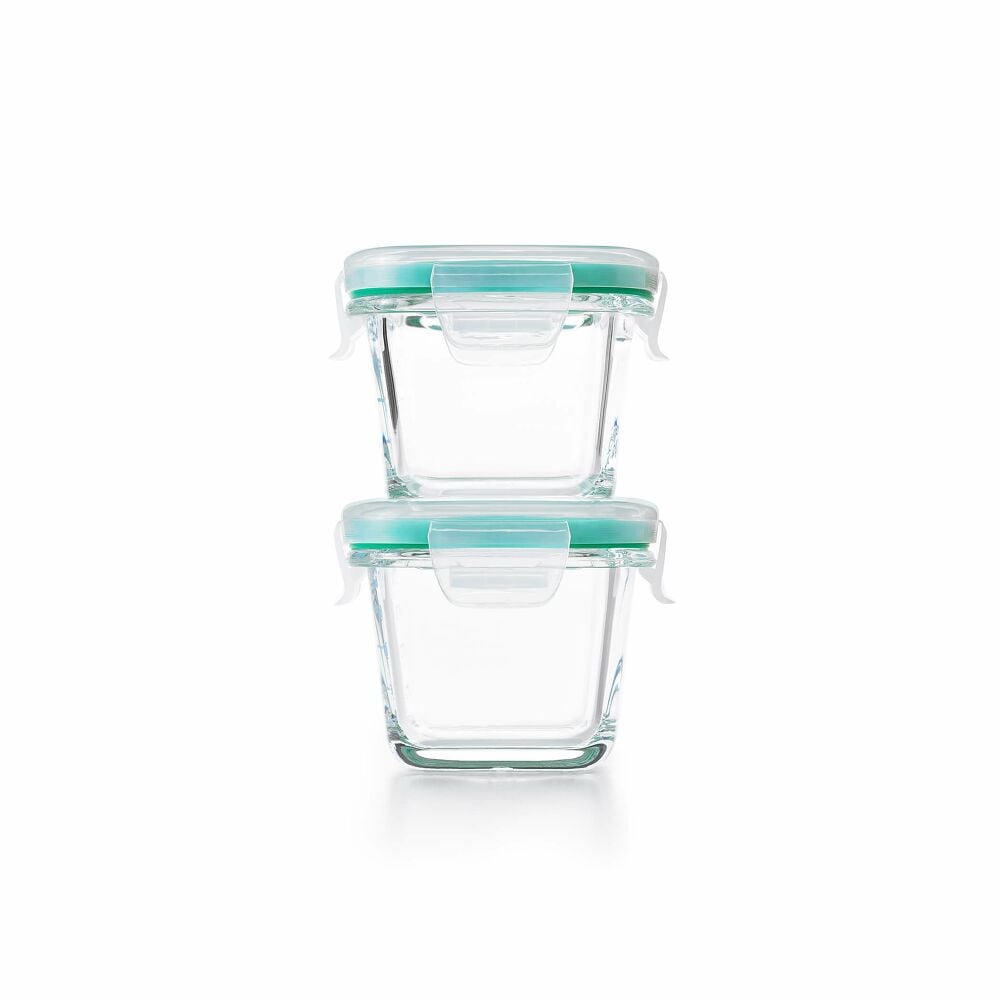 4 Piece Smart Seal Glass Mini Square Container Set R7
