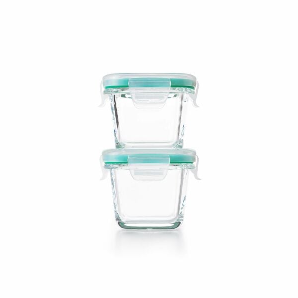 4 Piece Smart Seal Glass Mini Square Container Set R7