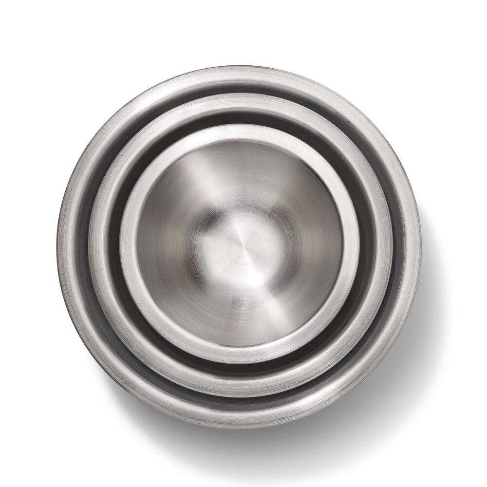 3-Piece Stainless Steel Mixing Bowl Set - Blue/Gray V2