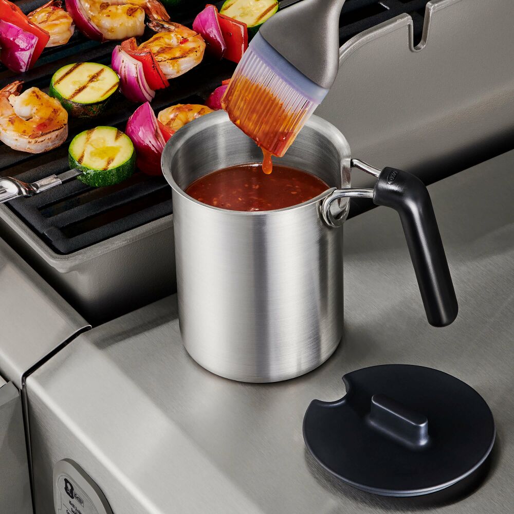 Grilling Basting Pot and Brush Set X9