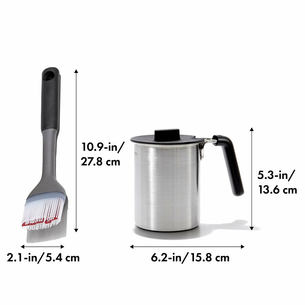 Grilling Basting Pot and Brush Set X9
