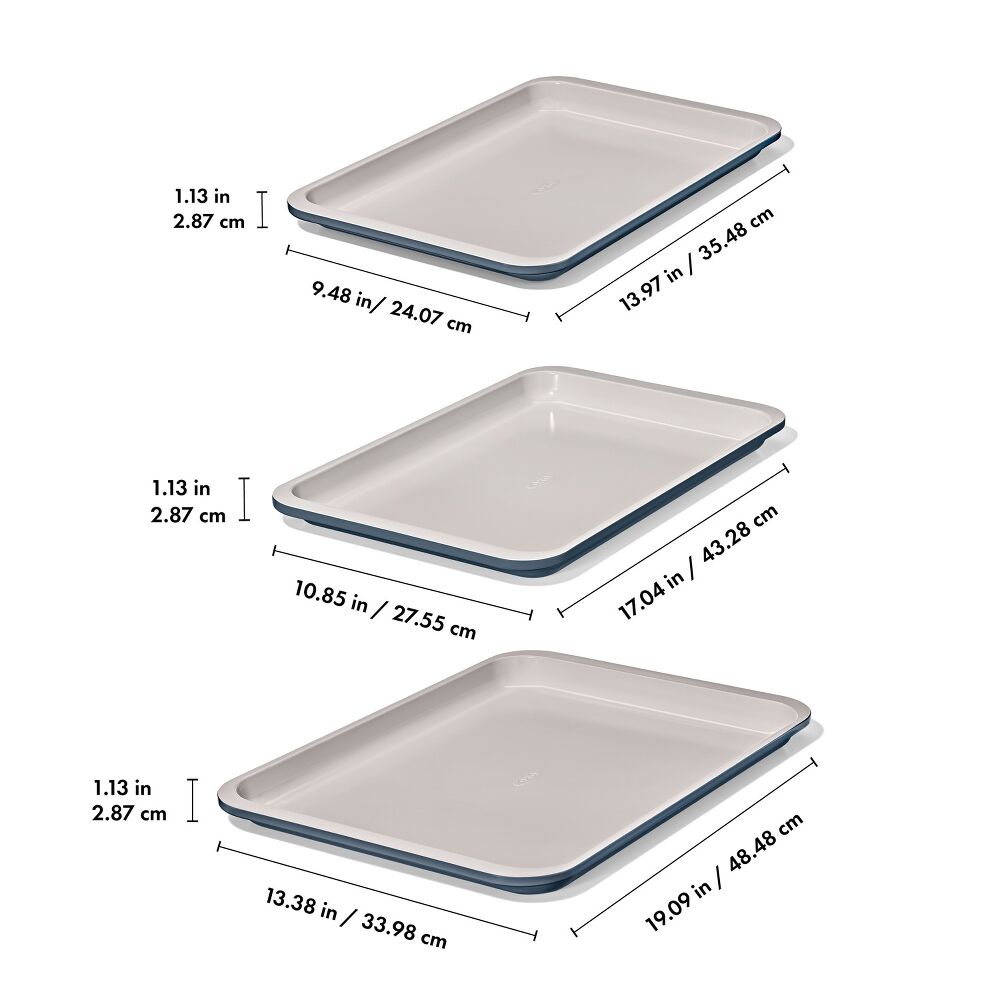 Non-Stick Pro Ceramic Coated Metal Bakeware 3 Pc Set S1
