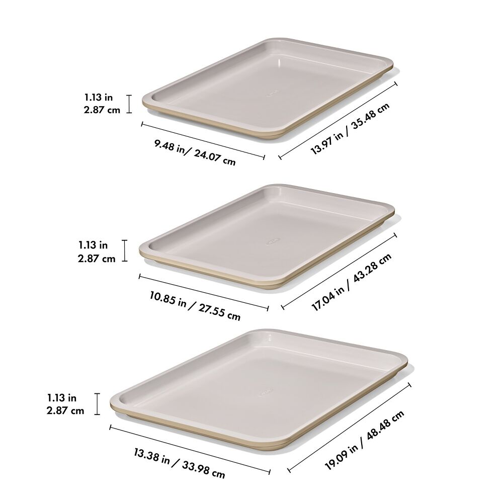 Non-Stick Pro Ceramic Coated Metal Bakeware 3 Pc Set S1