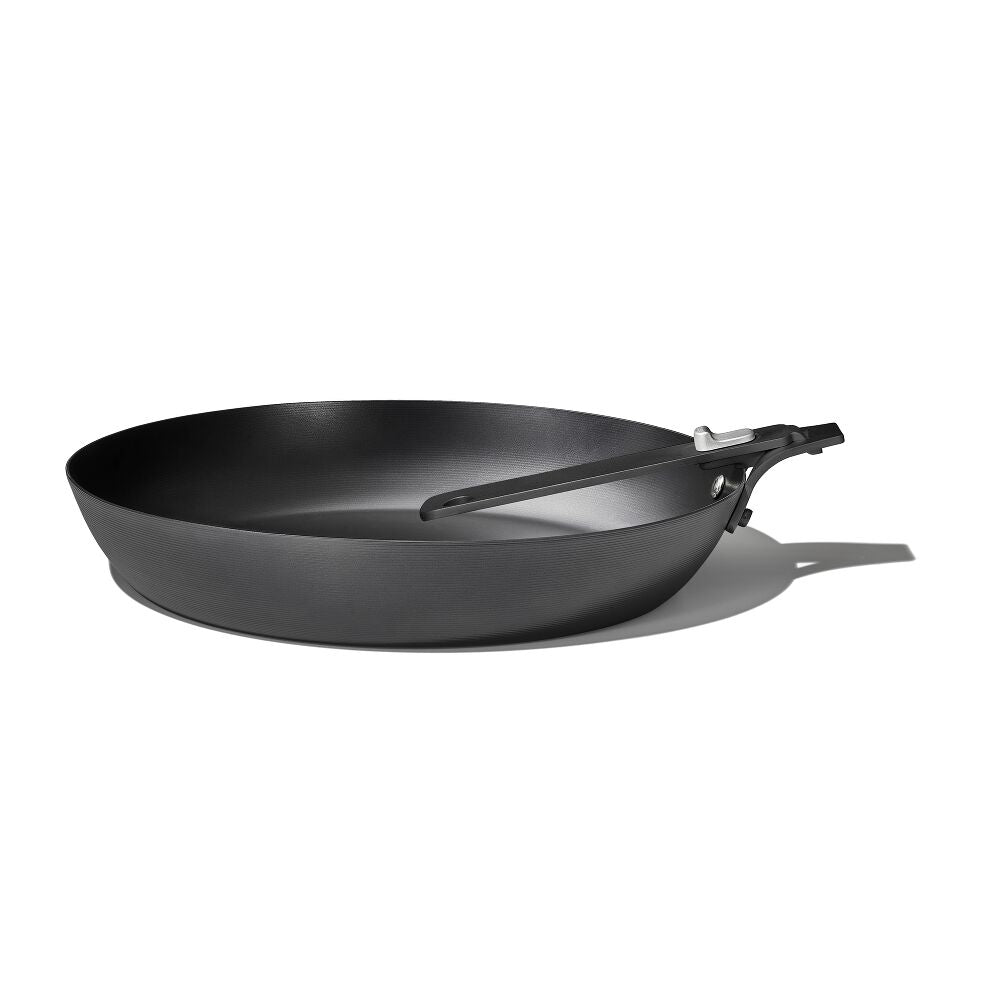 Outdoor 12-inch Carbon Steel Pan with Removable Handle F4