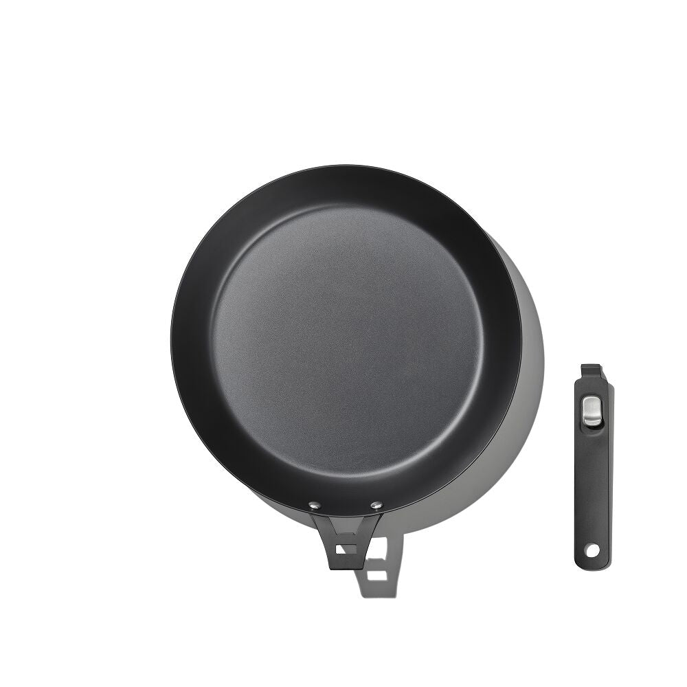Outdoor 12-inch Carbon Steel Pan with Removable Handle F4