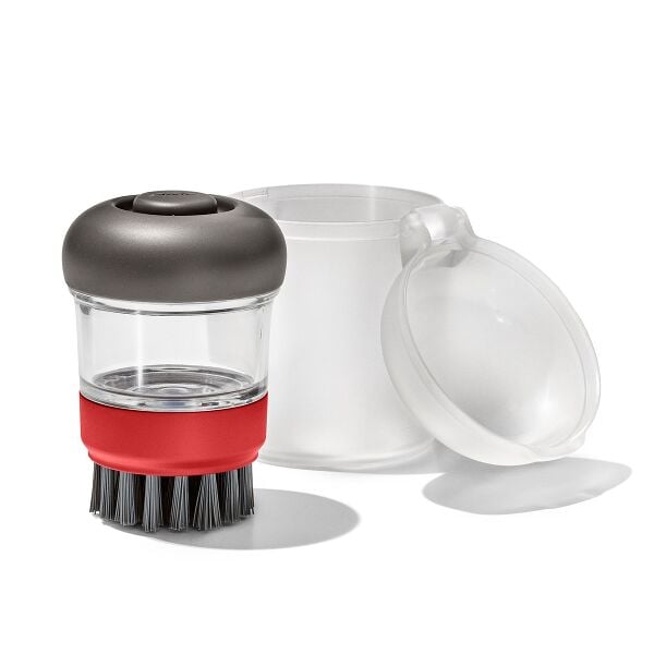 Outdoor Soap Dispensing Dish Brush with Storage Case N4