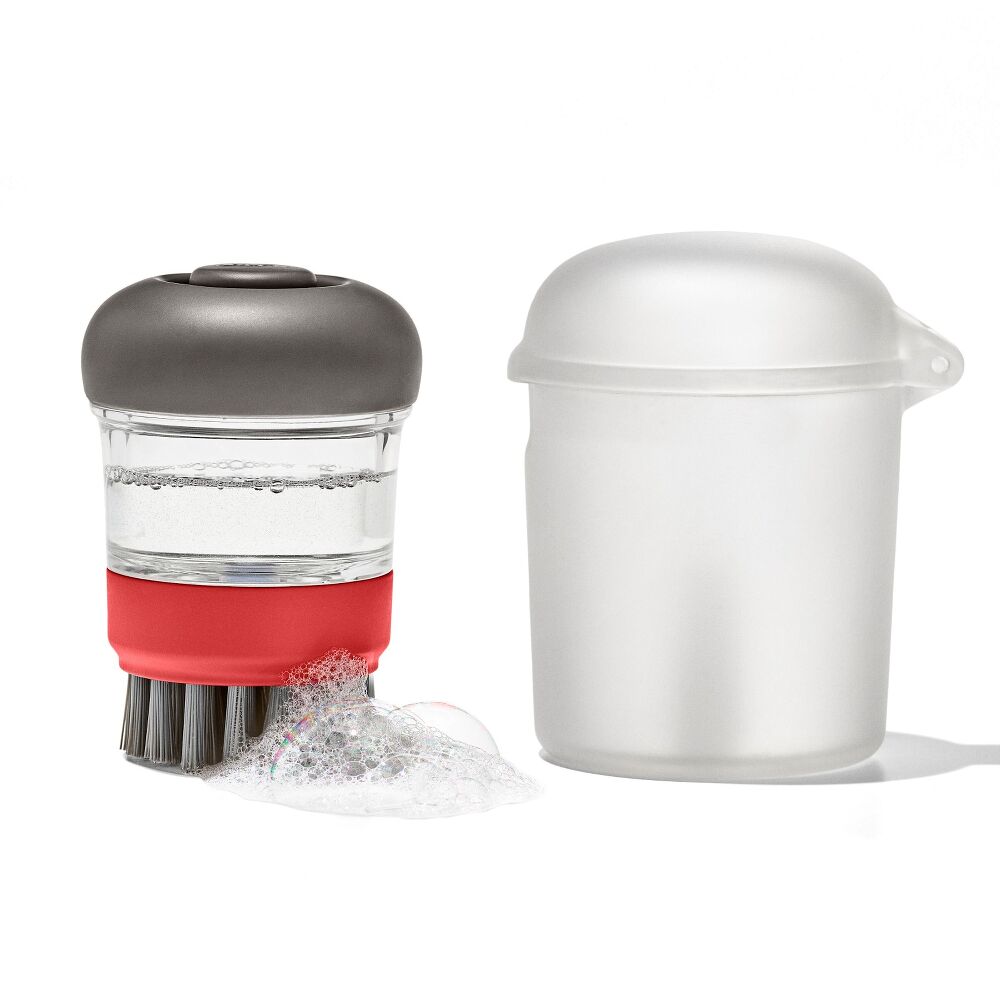 Outdoor Soap Dispensing Dish Brush with Storage Case N4