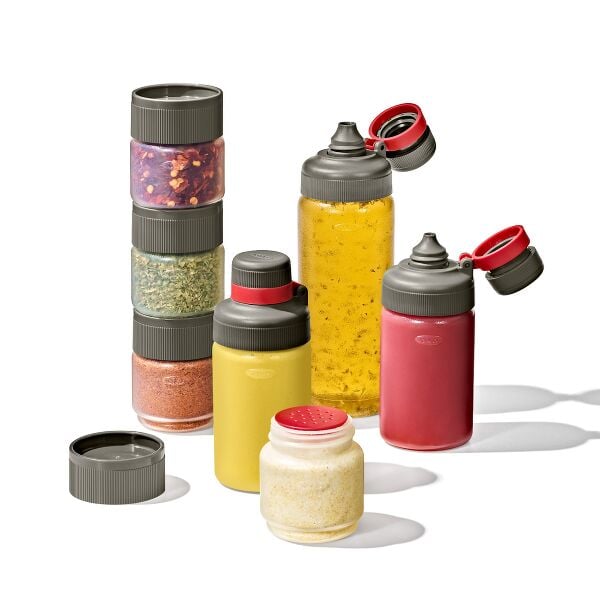 Outdoor 7-Piece Spice Shaker & Squeeze Bottle Set N8