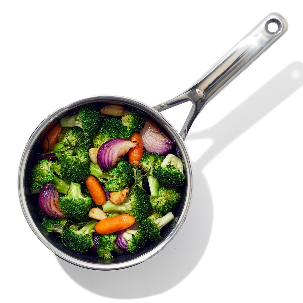 Trident Hybrid Non-Stick Stainless Steel 2.5 Qt Saucepan with Lid S5