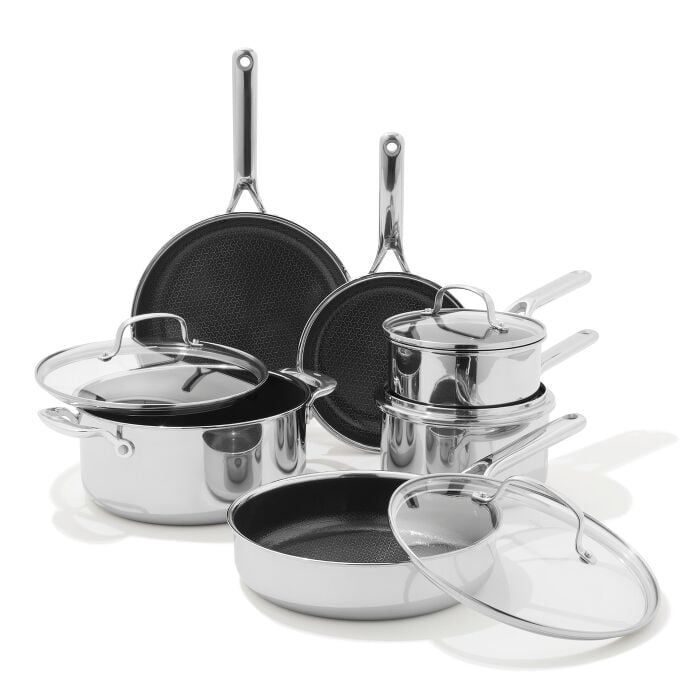 Trident Hybrid Non-Stick Stainless Steel 10-Piece Set E6