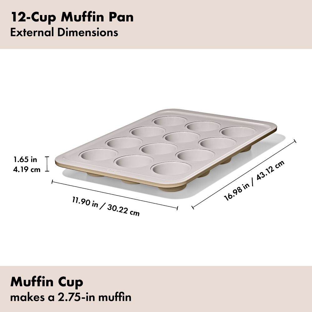 Non-Stick Pro Ceramic Coated Metal Bakeware 12 Cup Muffin Pan X2