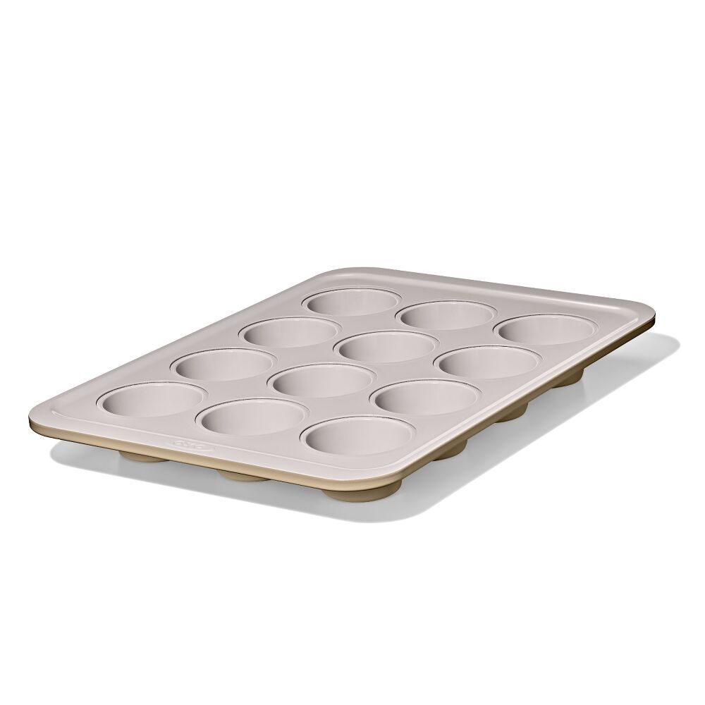 Non-Stick Pro Ceramic Coated Metal Bakeware 12 Cup Muffin Pan X2