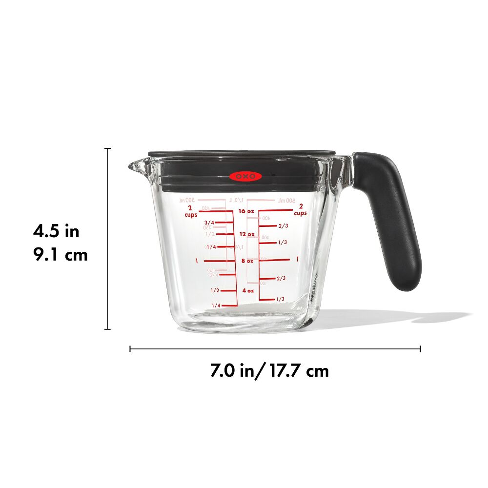 2 Cup Glass Measuring Cup with Lid Q2