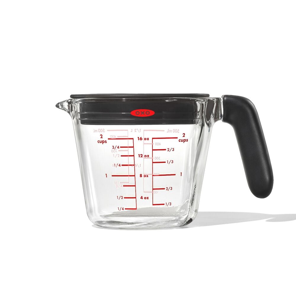 2 Cup Glass Measuring Cup with Lid Q2