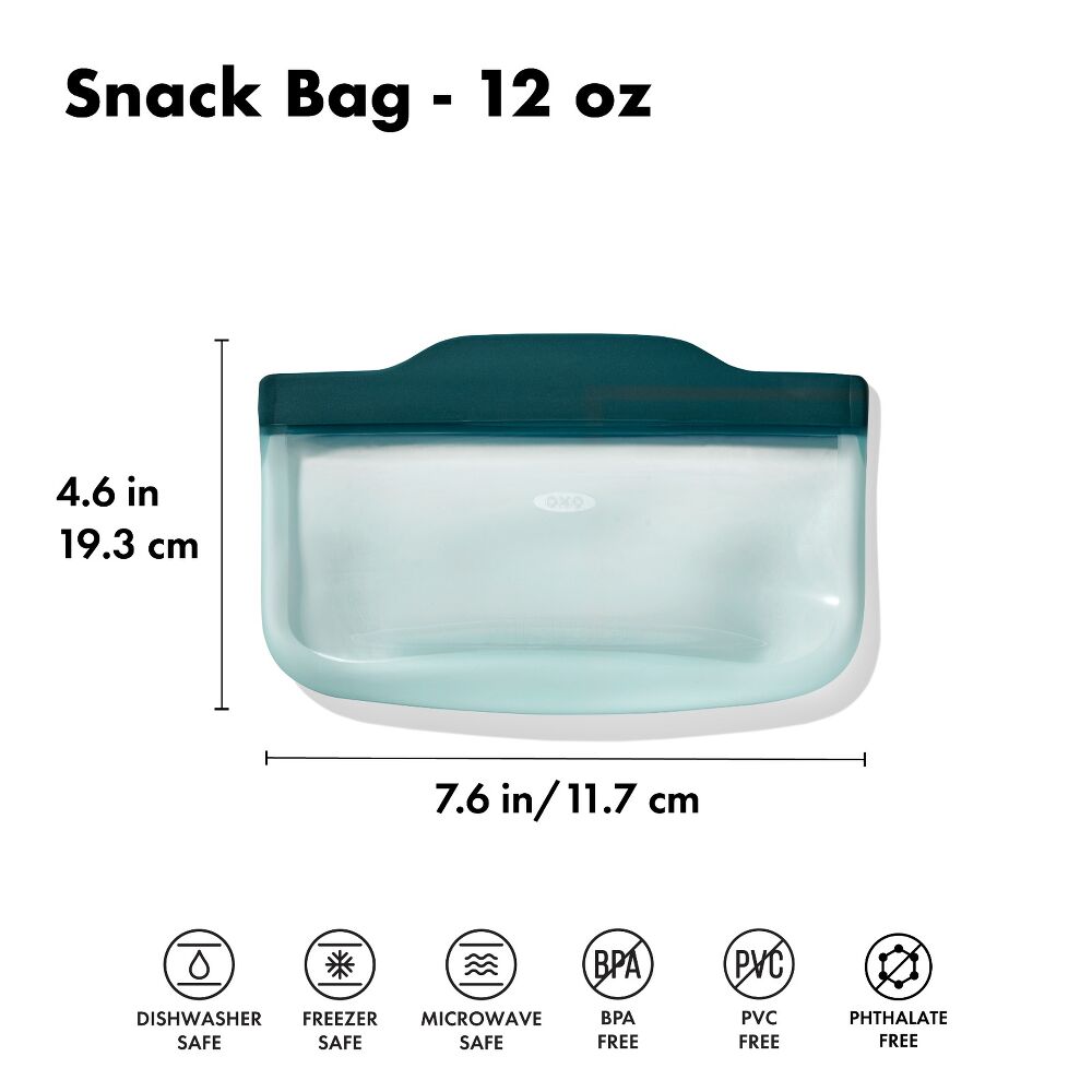 Silicone Reusable Bag - Snack Bag (12 oz) - Lagoon E2