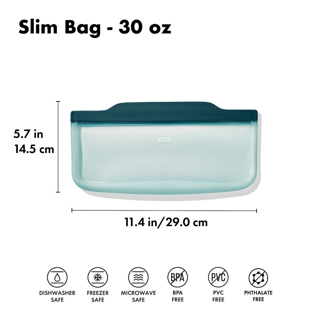 Silicone Reusable Bag - Slim Bag (20 oz) - Lagoon O7