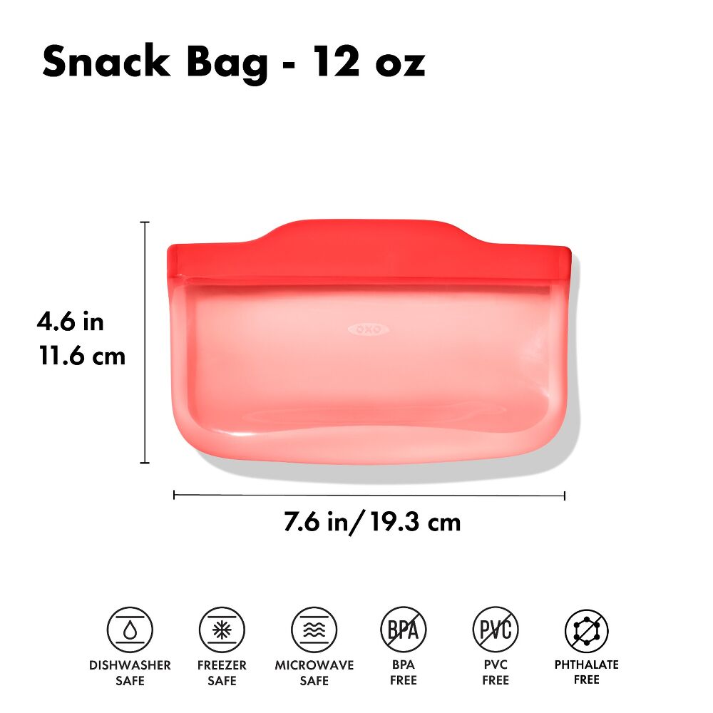 Silicone Reusable Bag - Snack Bag (12 oz) - Watermelon U6