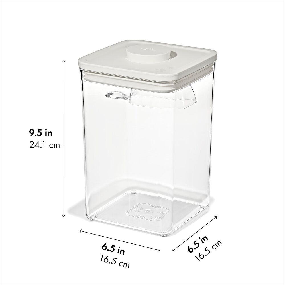OXO Pet POP Container with Scoop — Big Square Medium — 4.4 Qt/4.2 L O1