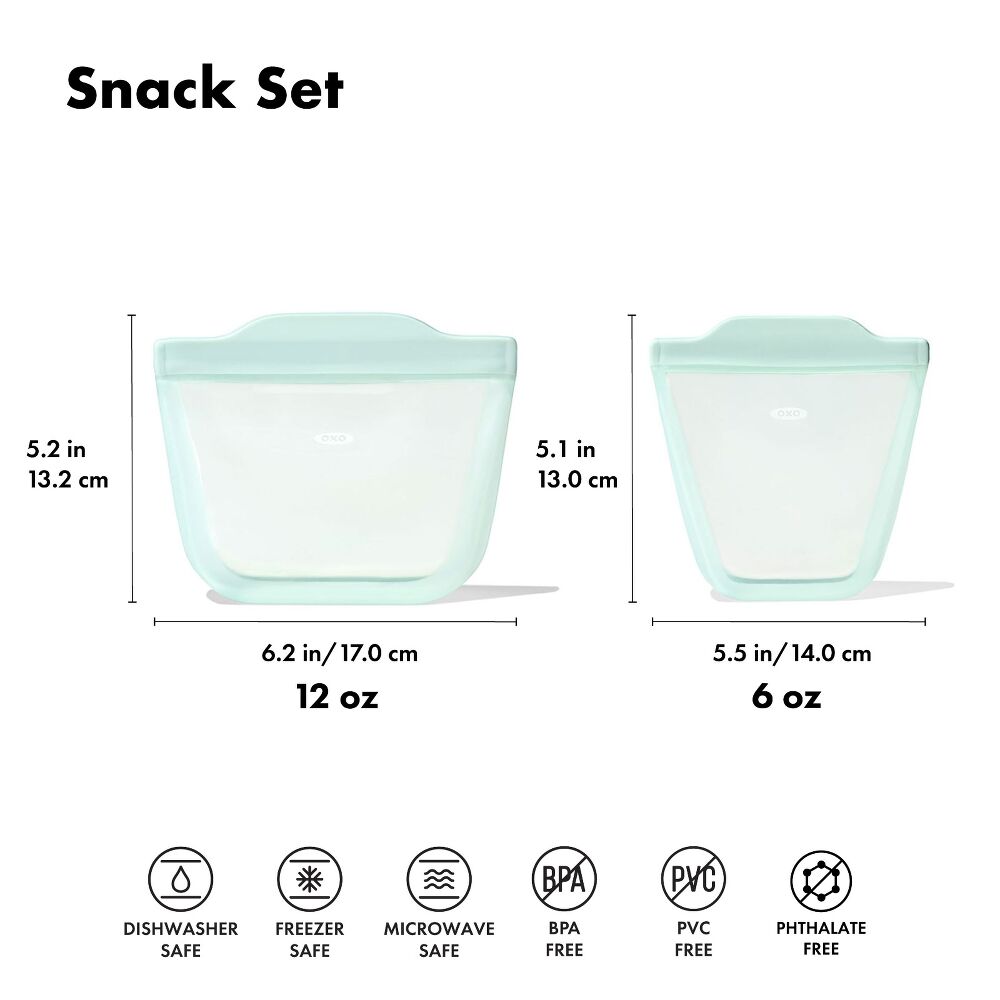 Tot Silicone Reusable Bag - 2-Piece Stand-Up Cup Set Q9