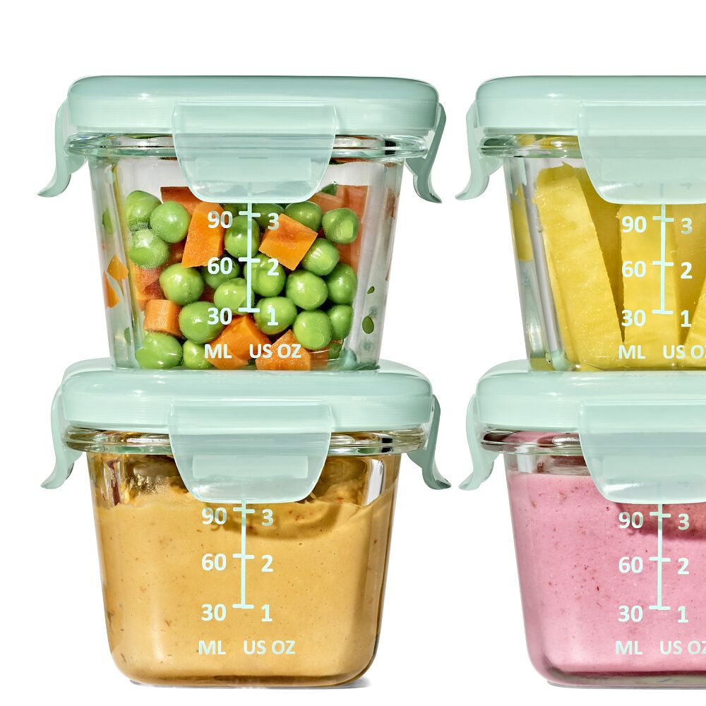 Glass Baby Blocks Food Storage Containers (4 oz) - Opal C7