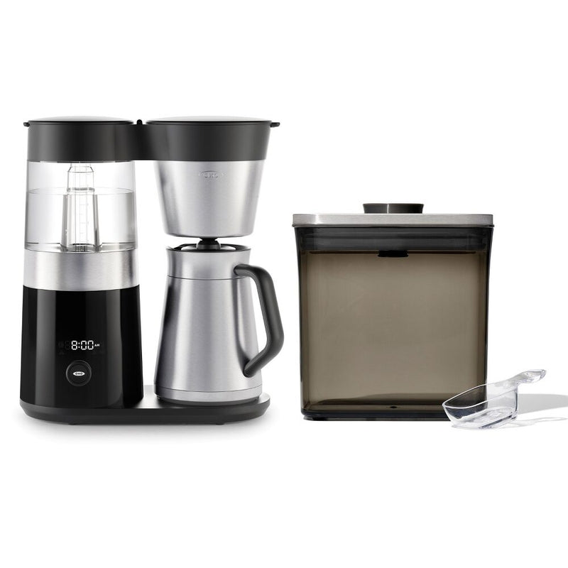 9-Cup Coffee Maker & Steel Coffee POP Container (1.7 Qt) with Scoop Bundle Q7