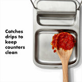 Stainless Steel Spoon Rest with Lid Holder J3
