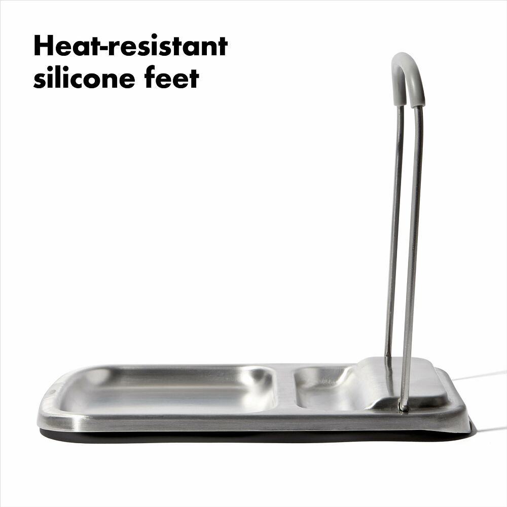 Stainless Steel Spoon Rest with Lid Holder J3