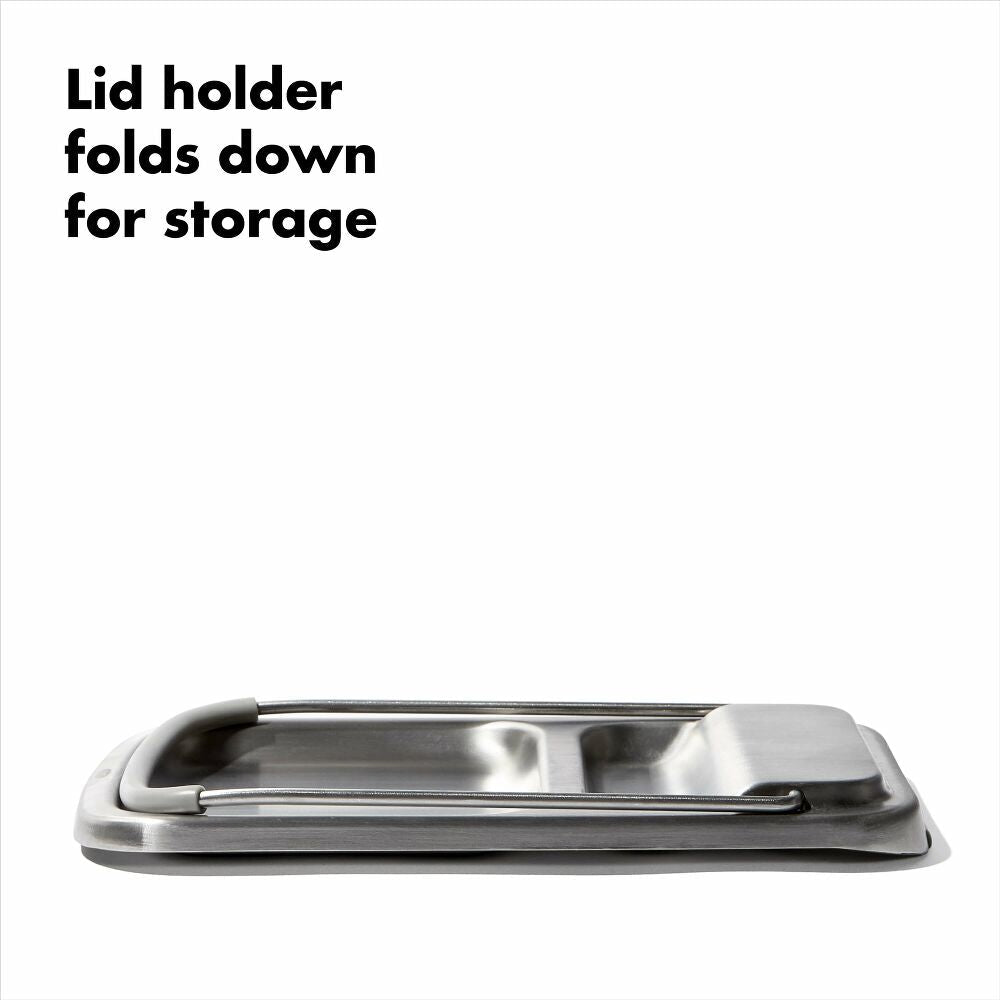 Stainless Steel Spoon Rest with Lid Holder J3