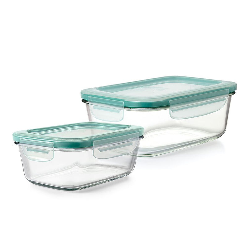 8 Cup Smart Seal Glass Rectangle Container & 3.5 Cup Smart Seal Glass Rectangle Container Bundle A9