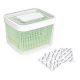 GreenSaver Produce Keeper (4.3 Qt) & GreenSaver Carbon Filter Refills - 4 Pack Bundle S0