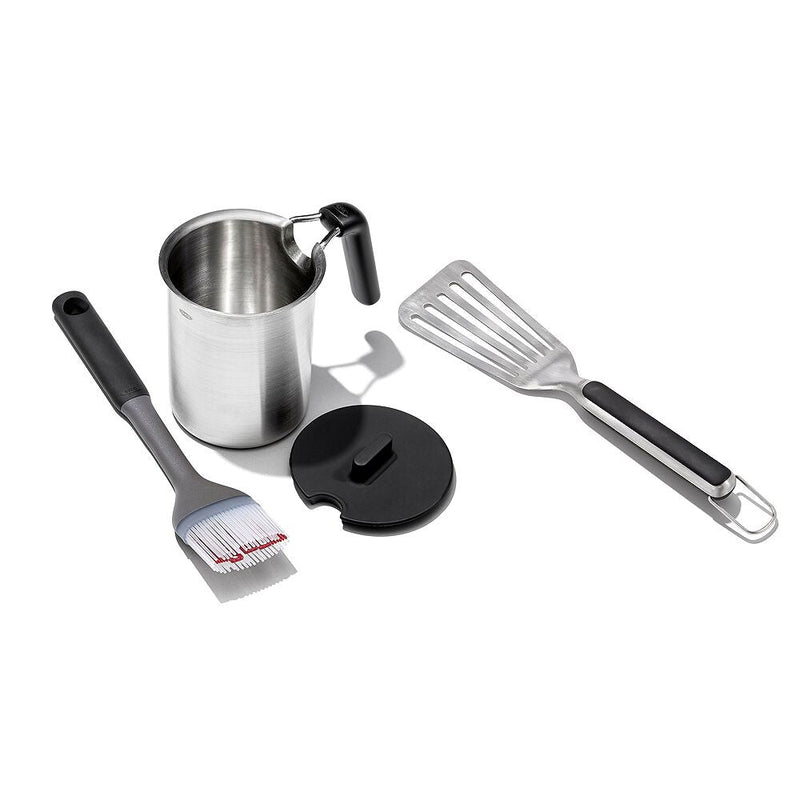 Grilling Basting Pot and Brush Set & Grilling Precision Turner Bundle Y1