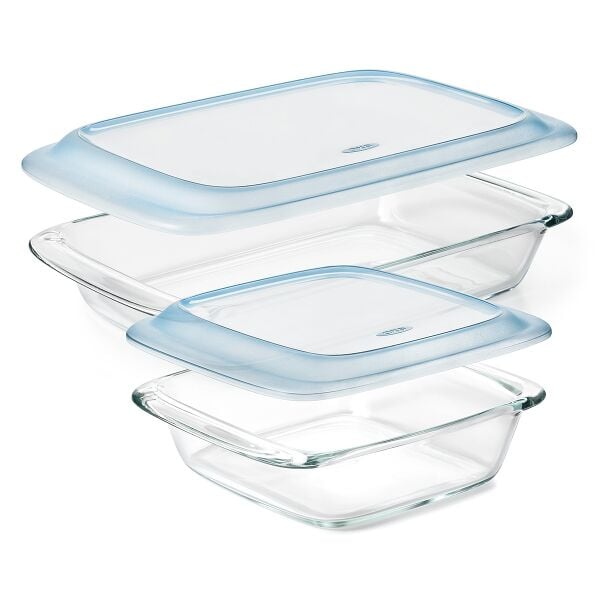 Glass Baking Dish with Lid (2.0 Qt) & Glass Baking Dish with Lid (3.0 Qt) Bundle E9