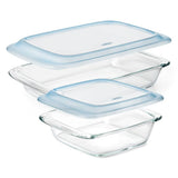 Glass Baking Dish with Lid (2.0 Qt) & Glass Baking Dish with Lid (3.0 Qt) Bundle E9
