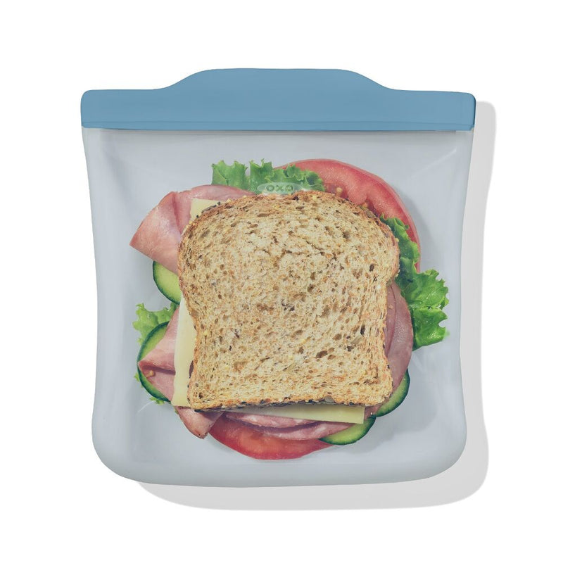Silicone Reusable Bag  Sandwich (28 oz) - Ocean Blue Y5