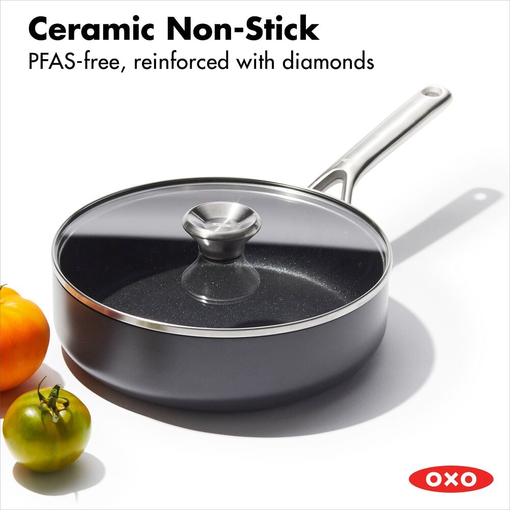 Ceramic Professional Non-Stick 3-Quart Sauté Pan with Lid P9