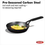 Carbon Steel Obsidian Series 8-Inch Frypan with Silicone Sleeve F6