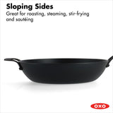 Carbon Steel Obsidian Series 12-Inch Wok with Silicone Sleeve H8