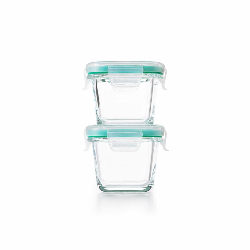 4 Piece Smart Seal Glass Mini Square Container Set R7