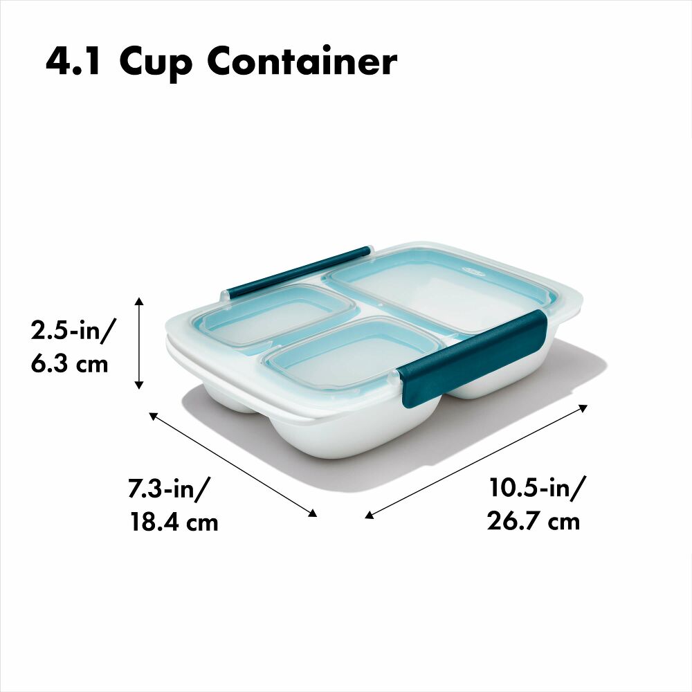Prep & Go 4.1-Cup Divided Container X6
