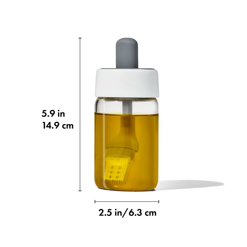 Glass Oil Bottle and Silicone Brush Set P4