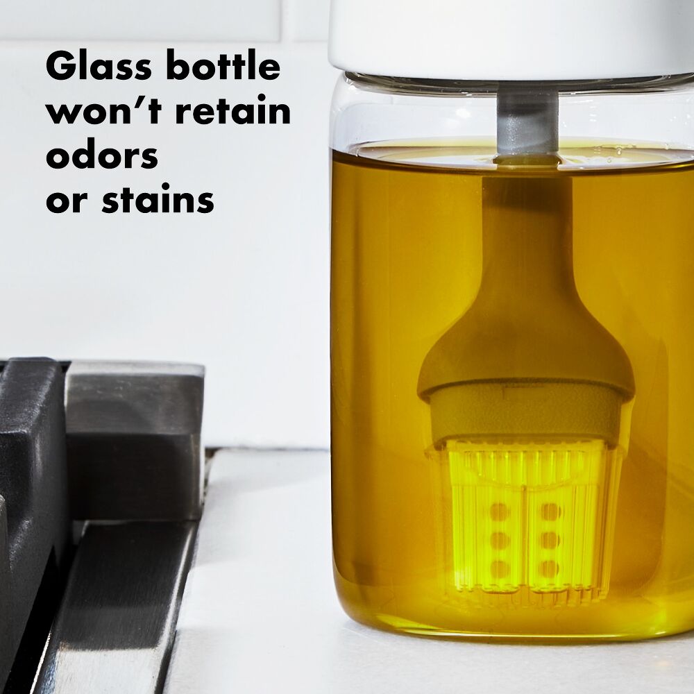 Glass Oil Bottle and Silicone Brush Set P4