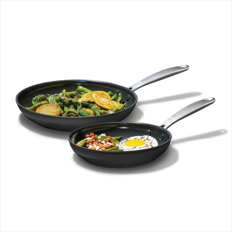 Enhanced Non-Stick 2-Piece Frypan Set — Black T4